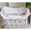 Storage Baskets Cotton and Linen Dot Stripe Flower Picnic Laundry Storage Basket with Cover Large Capacity Dirty Clothes Kids Toys Organizer 220912