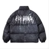 Men's Down Parkas Men Hip Hop Oversize Padded Bomber Jacket Coat Streetwear Graffiti Parka Cotton Harajuku Winter Outwear 220913