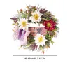Flores decorativas 2022 C￭rculo de rat￡n Garland de flores artificiales 45 cm D￭a de la independencia Decoraci￳n de la boda del jard￭n Decoraci￳n del hogar Z3M9