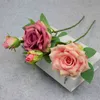 Faux bloemen groen 12 stks kunstmatige bloem zijden roos 46 cm echt touch nep plantenboeket voor thuis garen tafel bruiloft decoratie accessoires j220906