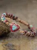 Charm armband hjärt turkos pärlarmband pulseras mujer par färgglada handvävda trendiga enkla smycken tillbehör
