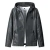 Men's Leather Faux Leather Autumn Winter PU Jacket Men Fashion Casual Leather Jackets Hooded Coat Travel Outdoor Outerwear Male Plus Size 6XL HB011 220913