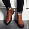 Botas primavera moda masculina com zíper e bico fino vestido com cunha sapatos casuais