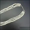 Beaded Necklaces Shell Pearl Necklace Jewelry Round White Natural Sea Fashion Wedding Fake Faux Beads Necklaces Drop Deli Dhseller2010 Dh34K