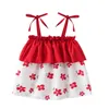 Robes de fille Thanksgiving robe bébé princesse enfants hors épaule florale coeur enfant en bas âge vêtements d'été noël taille 7-8