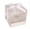 Emballage cadeau 12 pièces argent clair en plastique Cupcake emballage boîte gâteau faveurs boîte conteneur mariage fête Cupcake boîtes cadeau boîte fournitures ruban 220913