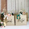 Geschenkwikkel Custom Beach Burlap Tote Bags BRIDAL DOUKE Geschenk vrijgezellenfeest Jute Bag voor haar bruiloft Favor Portable Shopping Handtas 220913