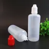 Flacons compte-gouttes en plastique PE de 60 ml avec bouchon à l'épreuve des enfants longue pointe mince E bouteille vide liquide 2OZ