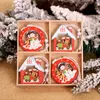 Decorações de Natal 12pcs Snowflakes Pingentes de madeira Arexos de árvore de natal para o presente de Navidad Home Ano 2023 220912