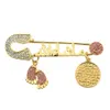 Personalized Fixed Accessories Clothes Neckline Button Pin Pink Rhinestone Ankle Pendant Anti - Empty Brooch