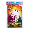 Party Supplies 10pcs 16.4x25cm julklappsäckar Santa Claus Plastic Candy Gifts Wrapping Favors Bag For New Year Christmjurdekorationer 20220913 D3