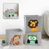 Storage Baskets Cartoon Animal Organizer Felt Toy Non-woven Box Folding Baby Laundry Bucket 220912