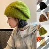 Berets Fashion Oversize Japanese Woolen Hat Women Winter All-match Korean Knit Warm Ear Protection Big Head Loose Pile