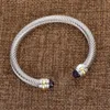 Braccialetti da 7 mm Bracciale intrecciato Bracciale con ciondoli Gioielli firmati Twist Donne di lusso Oro 18 carati Matrimonio Zirconia Cristallo Aperto JRAH