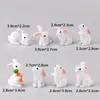4pcs / 8pcs Decoration de jardin Cute Rabbit P￢ques P￢ques Miniature Animal Figurine Craft Craft Mini Bunny Ornement Fairy Garden Supplies