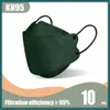 Volwassen Morandi Color KN95 Masker Wegwerp Dust-Proof Protive Fish-Type 4-laags 4-laags