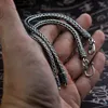 Bracelet de quille tressé en argent sterling S925 avec lien rétro pour hommes Chaîne de corde de chanvre faite à la main belle et polyvalente avec boucle en S