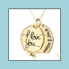 Pendant Necklaces 2 Styles Fashion Necklace Moon I Love You To The And Back For Mom Sister Family Pendant Link Chain Drop De Yydhhome Dh8Ai