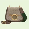 699210 sarışın orta omuz çantaları Dairesel birbirine taşıyan çift harfler 2 kayışla kadın moda deri çanta ophidia crossbody cüzdan boyutu 29-22-7cm