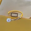 Designerringar Luxurys Designers Gold Heart Ring for Women Engagement Pearl Letter Ring Luxury Jewelry Wedding Rings