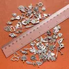 Charms 100pcs Kalp Yıldız Hayvanları Gümüş Renkli Metal Metal Kolyeler DIY Bilezik Kolye Tibet Takı Yapma Bulguları