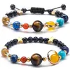 Braccialetti di fascino 9 pianeti pluto universo braccialetti gioielli di moda galassia sistema solare braccialetto per donne uomini