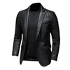 Traje de imitación de cuero para hombre Chaqueta extragrande Moda de negocios Vegan Slim Fit PU para hombres S-5XL 220912