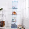 Storage Bags 4 Pocket Blue Foldable Hanging Basket Breathable Four-grid Toy Cage Drying 110cm