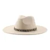 Fedora Chapeau chapeaux pour femmes grand bord 9.5cm luxe solide léopard bande Vintage kaki noir blanc Panama seau homme Chapeau Chapeau Femme