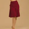 Sahne Giyim Mesh Latin Dans Etek Kadınlar için Yüksek Bel Klasik Salıncak Hem Balo Salonu Tango Samba Chacha Uygulama Dancewear Kostüm L2180