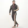 رجال المسارات الشتوية الجري مجموعة الرجال الرجال الطويل الأكمام سترة sweatpant