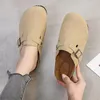 Kvinnor Suede Platform Clog Home Shoesslippers Fashion Wedges Heel Cork Mules Non Slip Sole Spuckle Outdoor9631502