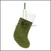 Christmas Decorations Christmas Stockings Knitted Wool Plush Cuff Gift Bag Candy Bags Tree Hanging Ornaments Xmas Party Decoration Dr Dhsdu