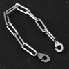 Link Bracelets Stainless Steel Personality Simple Handcuffs Buckle Hip-Hop Street Fashion Men And Women Bracelet Width 8MM