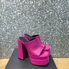 Designer Womens Luxury Square Toe Solid Color Sandals Breattable Waterproof High Heel