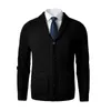Mens Sweaters Mens Shawl Collar Cardigan Sweater Slim Fit Cable Knit Button up Merino wool Sweater with Pockets 220914