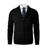 Maglioni da uomo Maglione cardigan da uomo con collo a scialle Maglione slim fit lavorato a maglia a trecce Maglione in lana merino con tasche 220914