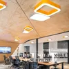 Pendant Lamps Aluminum Square Ceiling Lights Design LED Colorful Hanging Light Ring Pattern Decorative Home Restaurant Club Reception