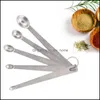 Mätverktyg 5st/set Mini Measuring Spoon rostfritt stål Kaffeskedar TEA Säsongning Mtiple Size Kitchen Tools Drop Delivery 202 Dhupw