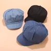 Solid Color Short Brim Spring Summer Painter Hat Beret mode New Women Newsboy Hat Peaked Cap DE752