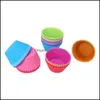 Cupcake 7Cm Sile Cupcake Mods Muffin Cases Non-Stick Heat Resistant Baking Molds Food Grade Candy Color Drop Delivery 2021 Home Garde Dh6P0