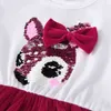 Girl's Es Vikita Kids Princess Verjaardagsfeestje Kinderen Hartontwerp Deksel Toddlers Pailletten Vestidos Girls Kerstmis Nieuwjaar Kleding 0913