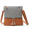 2022 new fashion Evening Bags JIAMEN Arrival Women Handbag PU Leather Tassel Stripe Shoulder Messenger Bag Casual Square Bolsa Feminina Crossbody top quality