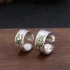 925 Sterling Silver Regulowane Pierścienie zespołu Dwa tony Orzeł z kamieniami proste zabytkowe zabytkowe ręcznie robione luksusowe akcesoria biżuterii Prezenty