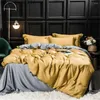 Ensembles de literie ensemble de chambre à coucher de maison de beauté de soie naturelle avec couverture lit de drap plat pour adulte