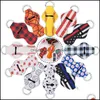 Party Favor Neoprene Keykain Sports Printed Chapstick Holder Leopard Wrap Holders Lip Er Party Favor Prezent 61 Projekty Drop D DH58Q