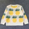 Nuovo design Ragazzi Ragazze Maglione a maniche lunghe Stampa ananas Buttom Cotone Bambini Pullover Top Abbigliamento per bambini coreani 2-7Y 0913