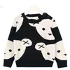 Pullover Nuovo 2022 Vestiti della neonata Cute Cartoon Cotton Knitting Fashion Bambini Black White Bear Maglione Ragazzi Cardigan Cappotto per bambini 0913