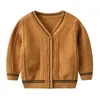 Pullover ircoml 2020 nieuwe herfst kinderkleding voor baby v-neck warm gebreide vest truien voor jongens kindjongen jas 0-4y 0913
