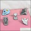 Pinos broches animal gato skl abraça o esmalte broooch badge jeans saco de camisa pino punk punk jóias escuras Presente 6156 Q2 entrega de gota 202 dhny5